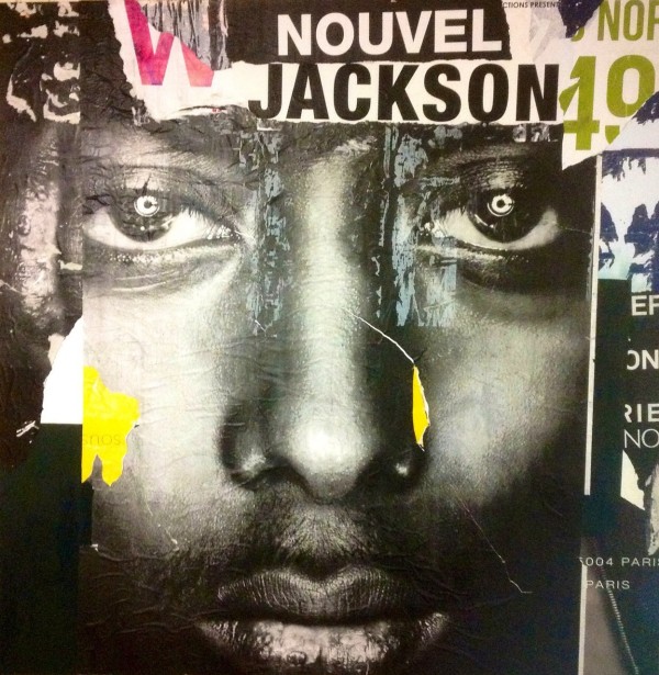 Maurizio Ceccarelli Nouvel Jackson, decollage su tela, cm 200x200